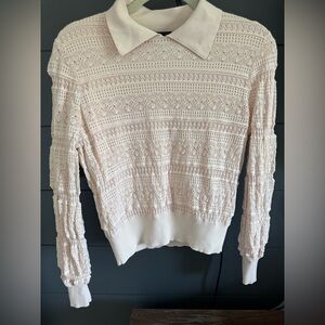 Aleeza Paris lined Blush Pink Lace Sweater